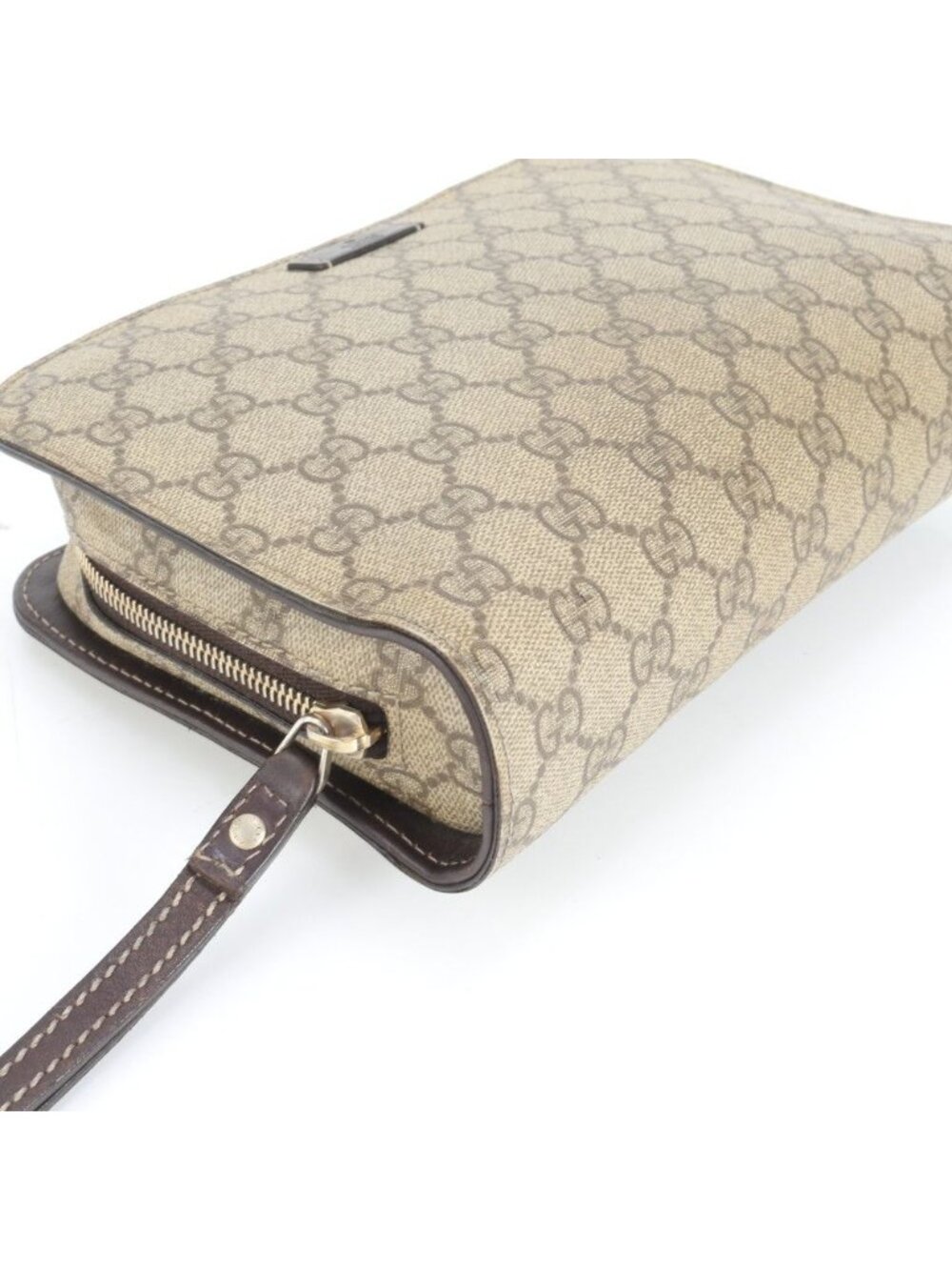 ★SOLD★ Gucci GG Supreme Leather Clutch Pouch Brown Ewe - Picture 4 of 9
